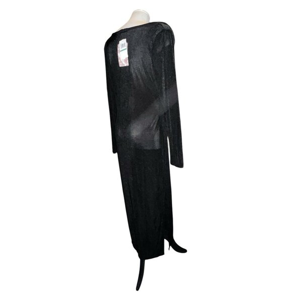 Band of the Free NWT Annabelle Black Cowl Neck ShimmMidi Dress Sz Large Black - Picture 11 of 14